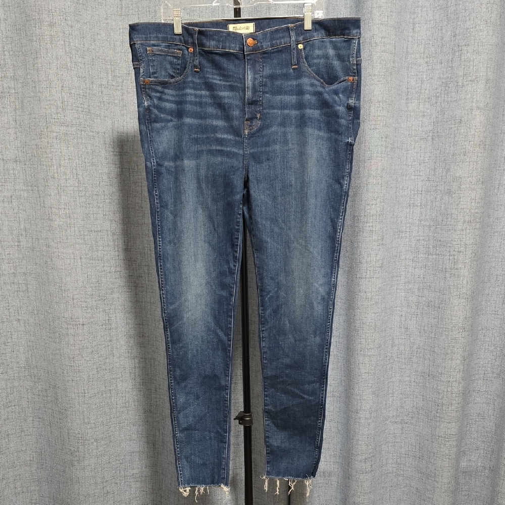 Madewell Dark Blue‎ Plus Skinny Jeans With Raw Edge Legs And Classic Style Sz35T